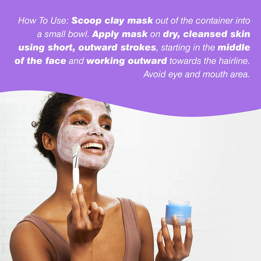 COOLA Moon Silk Face Mask Cleansing Brush, Skin Barrier Protection and Care, Applicator for Moon Silk Face Mask and Moisturizer