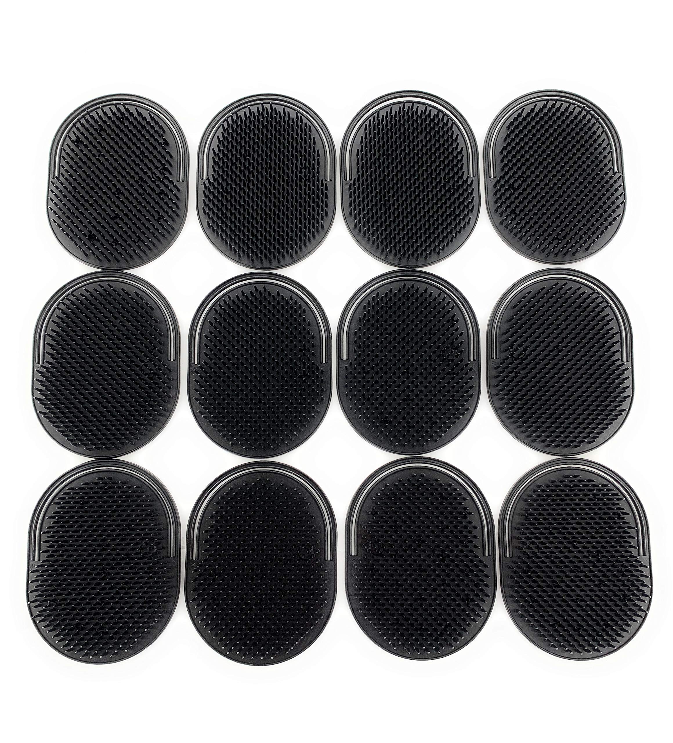 G.B.S Pocket Palm Brush, Portable Styling Comb, Massager for Men, Women and Pets Grooming Brush, Black, Pack of 12 Made in U.S.A