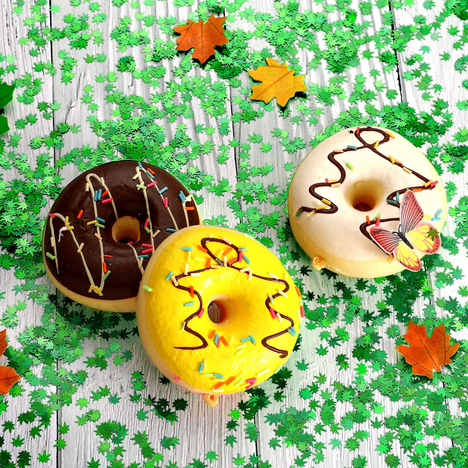 20 Grams Weed Leaf Glitter Festival Pot Leaves Nail Body Art Decoration for DIY Festival Makeup Accessories (Green)