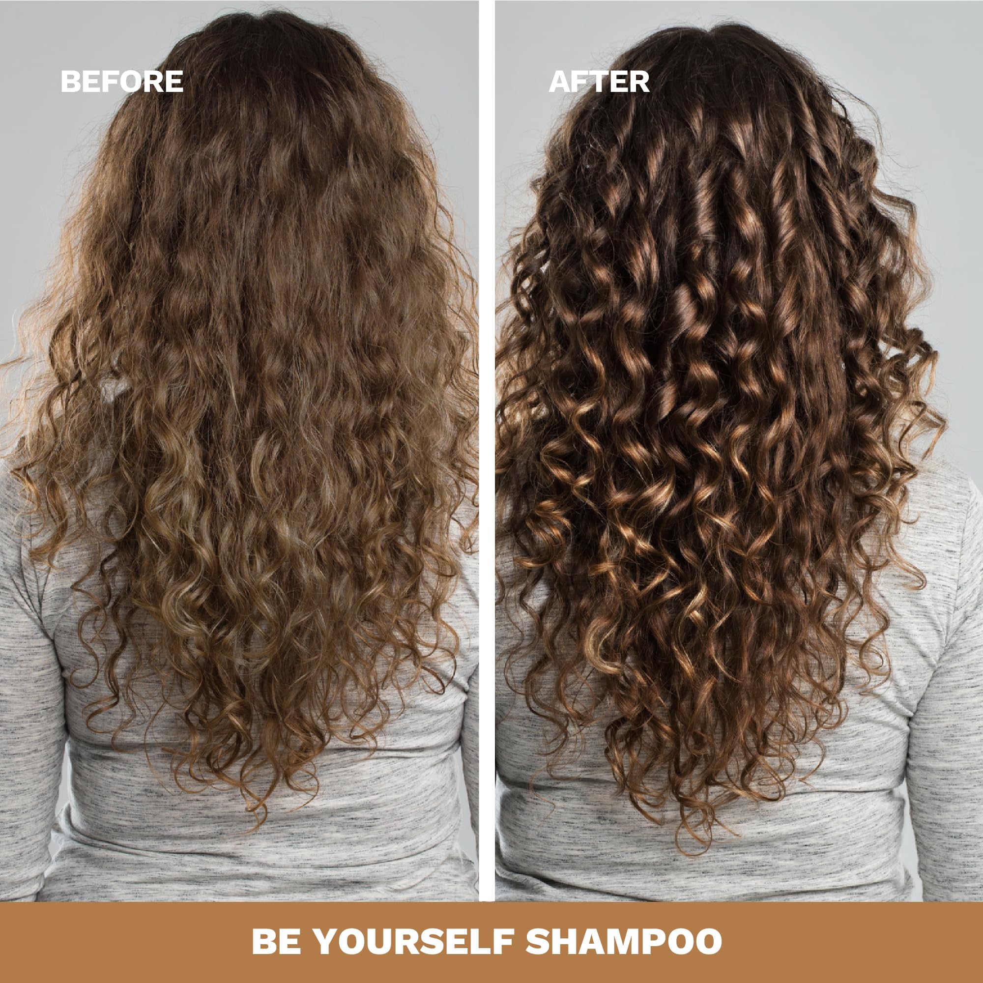 Ginger Milk Hydrating Shampoo for Curly, Wavy, and Coily Hair - Nourishing Formula for Defined Curls, Frizz Control, and Shine - Sulfate-Free | Be Yourself 16 fl oz