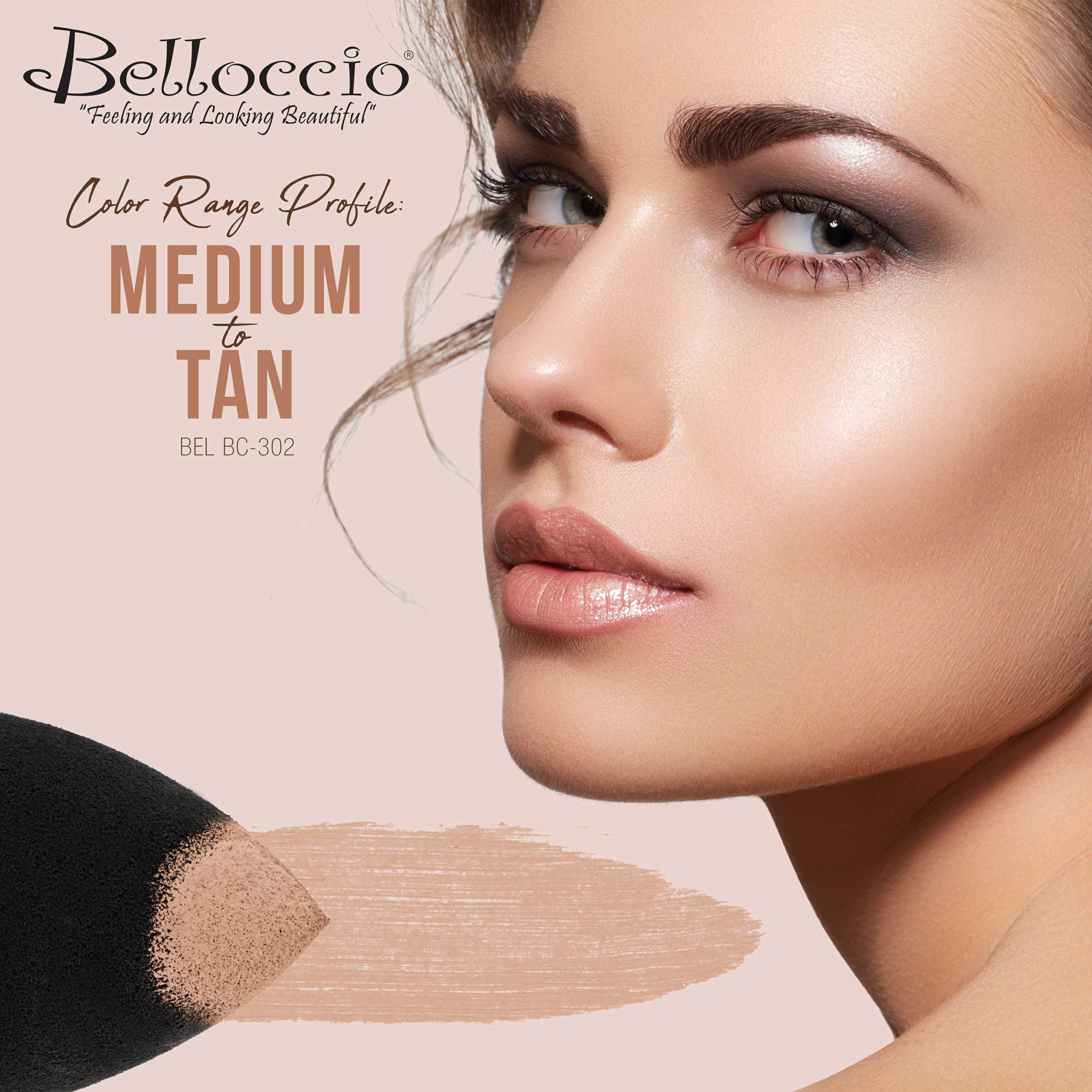 Belloccio High Definition Medium Shade Makeup Concealer 5 gram Jar - Conceal Imperfections, Hide Blemishes, Dark Under Eye Circles, Cosmetic Cream - Use Under Airbrush Foundation