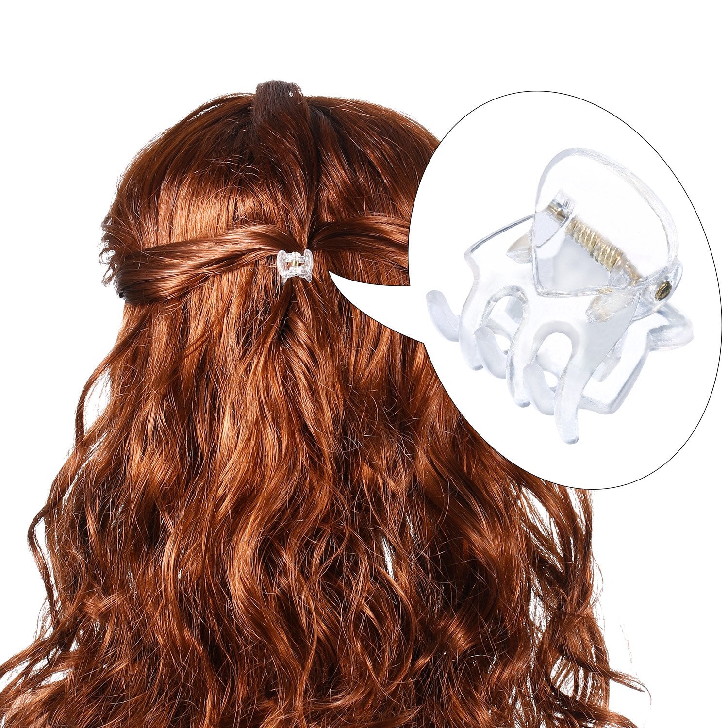 Clear: Hotop 24 Pieces Mini Hair Clips Plastic Hair Claws Pins Clamps For Girls And Women (Clear)