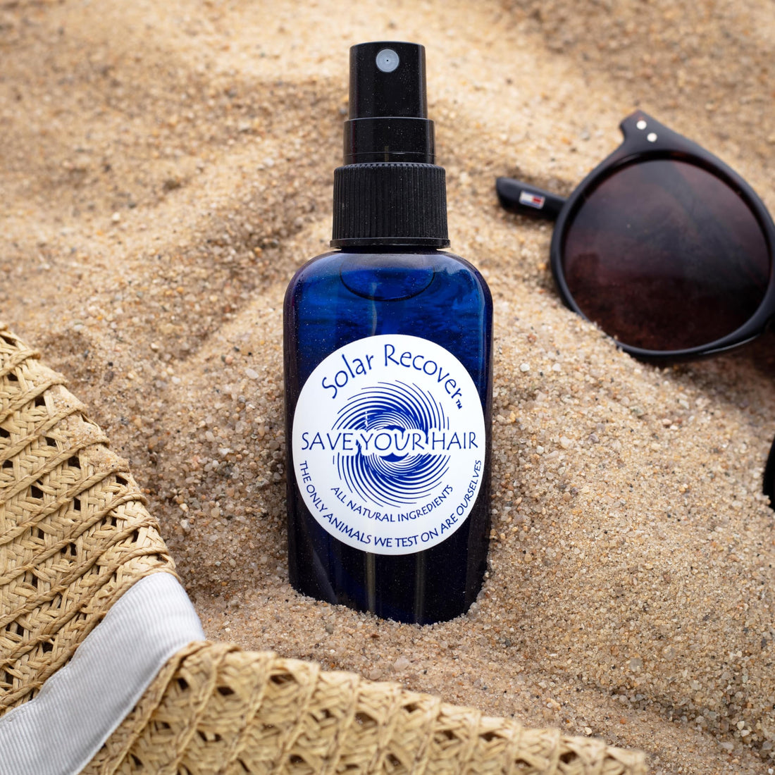 Solar Recover Detangler Spray & Leave In Conditioner Travel Size (2 Ounce) - Moisturizing Frizz Control Hair Care for Dry & Damaged Hair - All Natural Hair Treatment With Vitamin E & Coconut Oil