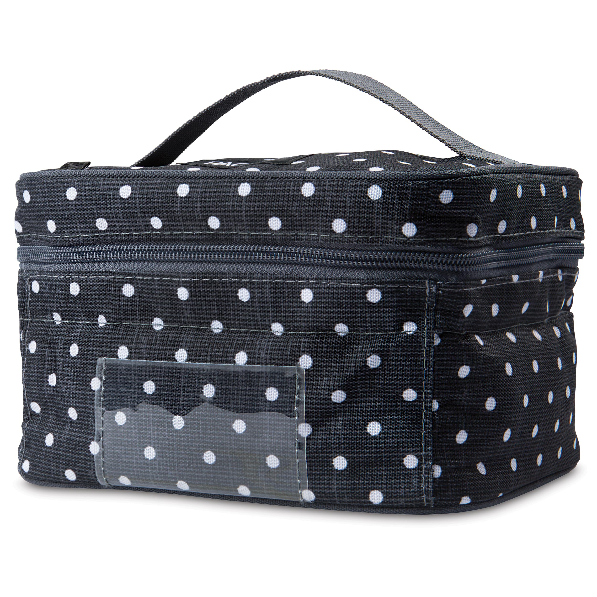 PackIt Freezable Bottle Cooler for Breastmilk and Formula, Polka Dots, Built with EcoFreeze Technology, Collapsible, Reusable, Zip Closure and Top Handle, Fits up to four, 5 oz Bottles