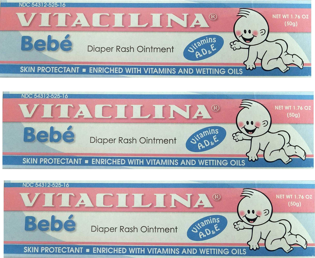 Vitacilina Bebe Diaper Rash Ointment 1.76 Ounces. 3 Pack
