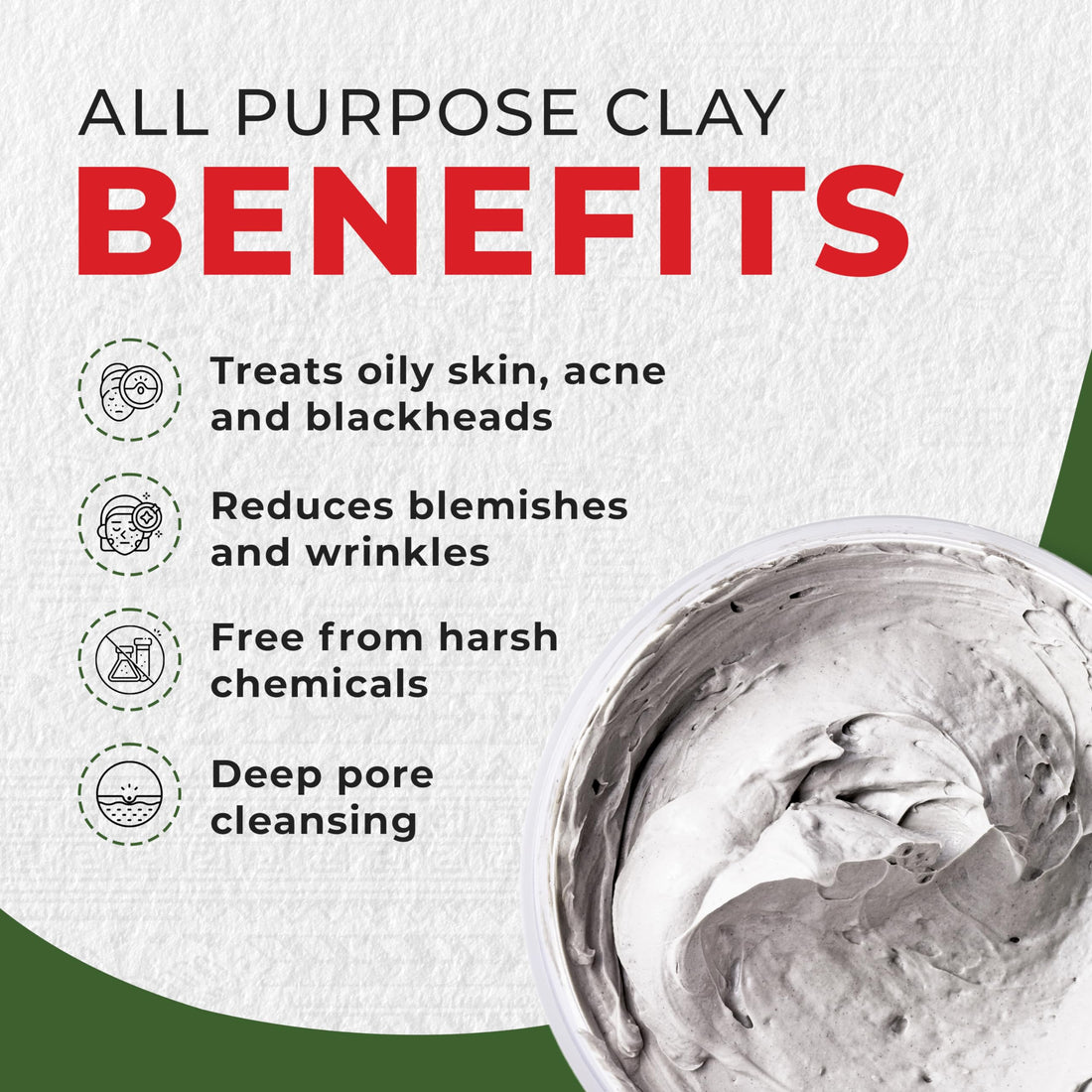 Mayan Magic Mud Powerful Deep Pore Cleansing White Kaolin Clay - Natural Face Mask Peel For Men And Women - USA Made Full Facial Skin Care - Spa Level Beauty Products That Cleanse Skin - 16 Oz