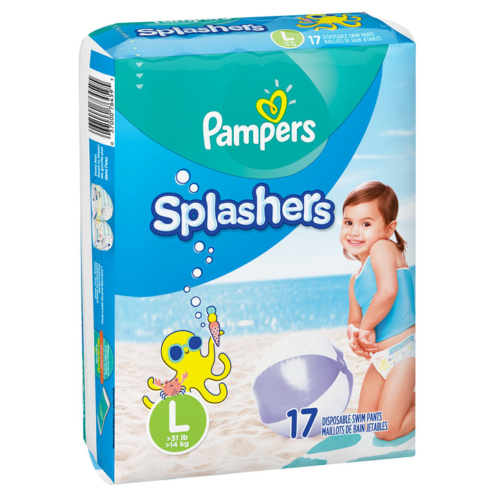 Swim Diapers Size 5 (> 31 Pound) - Pampers Splashers Disposable Swim Pants, Large (34 Count)