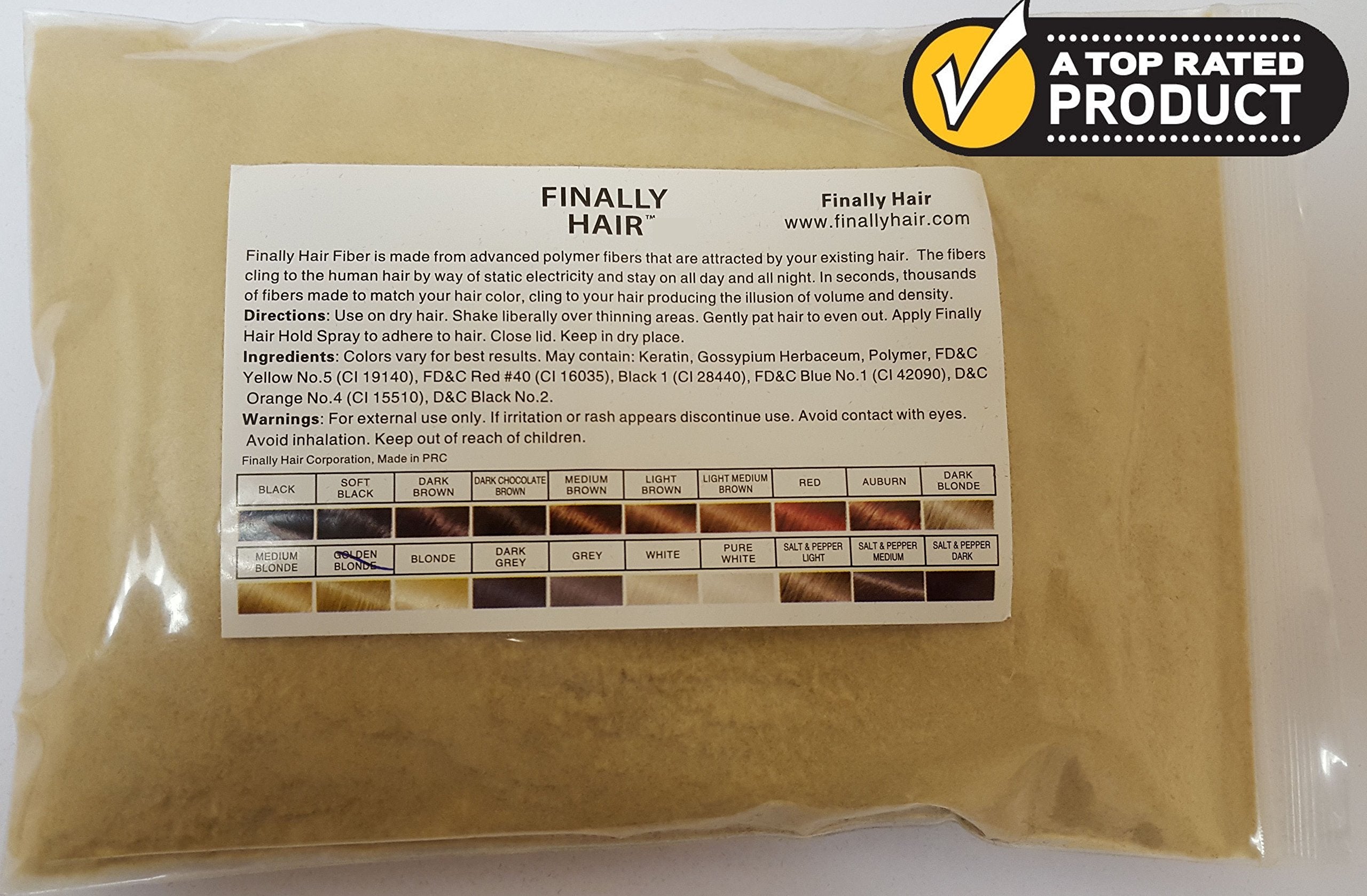 Golden Blonde: Finally Hair Building Fiber Refill 100 Grams Golden Blond Hair Loss Concealer By Finally Hair (Golden Blonde)