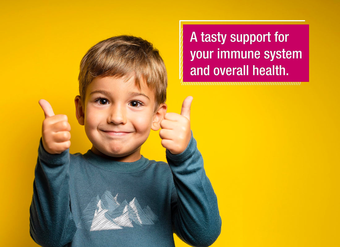 German Multvitamin for Children 8 Vitamins - 40 Vegan Drink Effervescent Tablets - Raspberry Flavor - Made in Germany