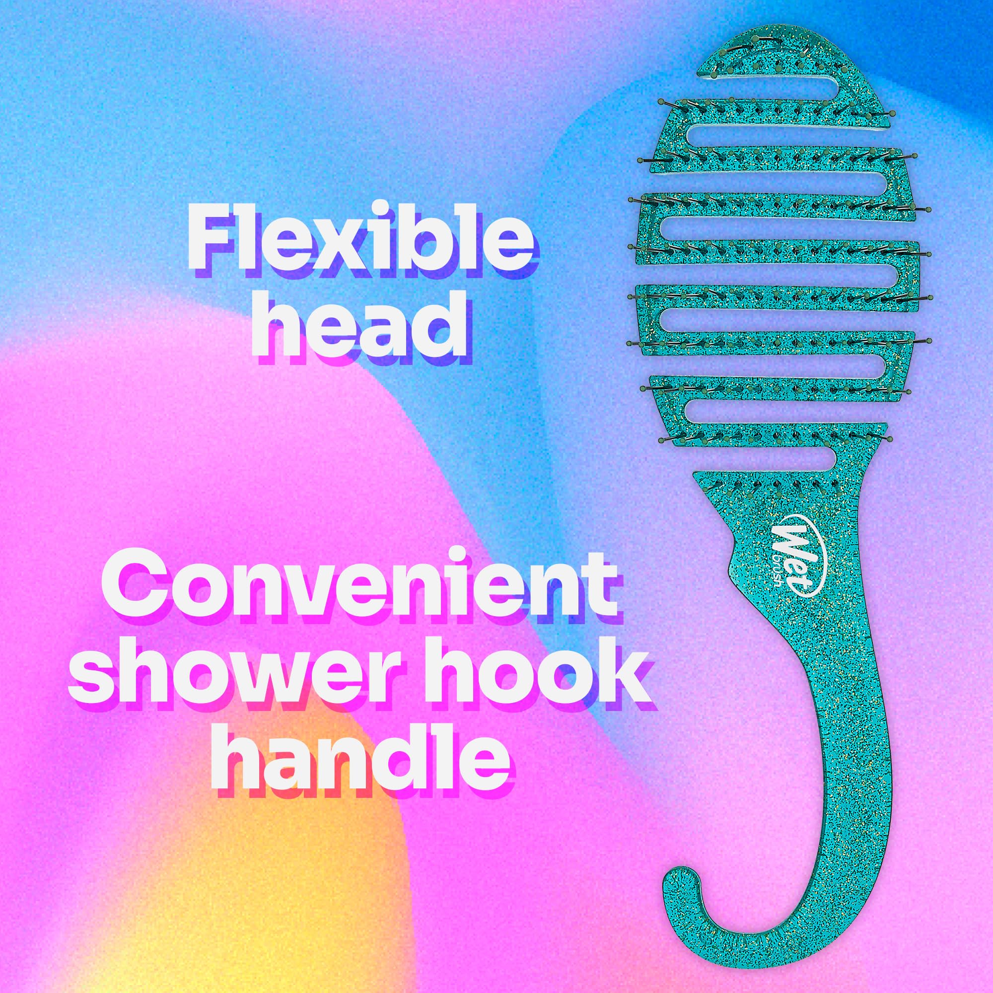 Wet Brush Hair Brush Shower Detangler - Green Glitter - Exclusive Ultra-soft IntelliFlex Bristles - Minimizes Pain And Protects Against Split Ends and Breakage - For Women, Men, Wet And Dry Hair
