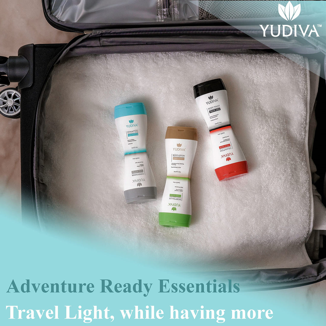 YUDIVA Shea Butter Shampoo & Conditioner Set, TSA travel size 3.3 Fl Oz