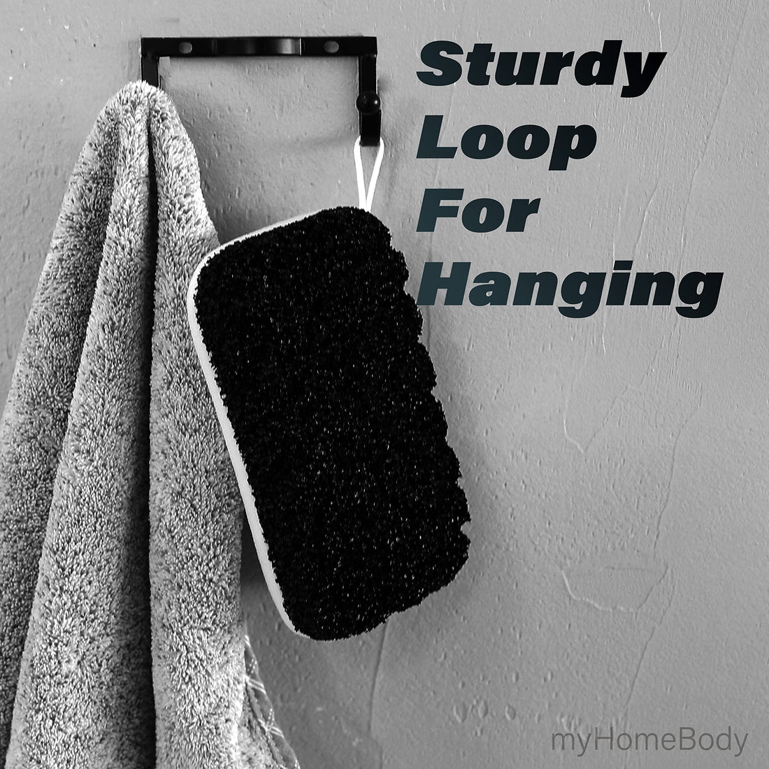 myHomeBody Extra Exfoliating Body Scrubber, Bath Sponge for Women, Loofah Exfoliator for Men, 2pc