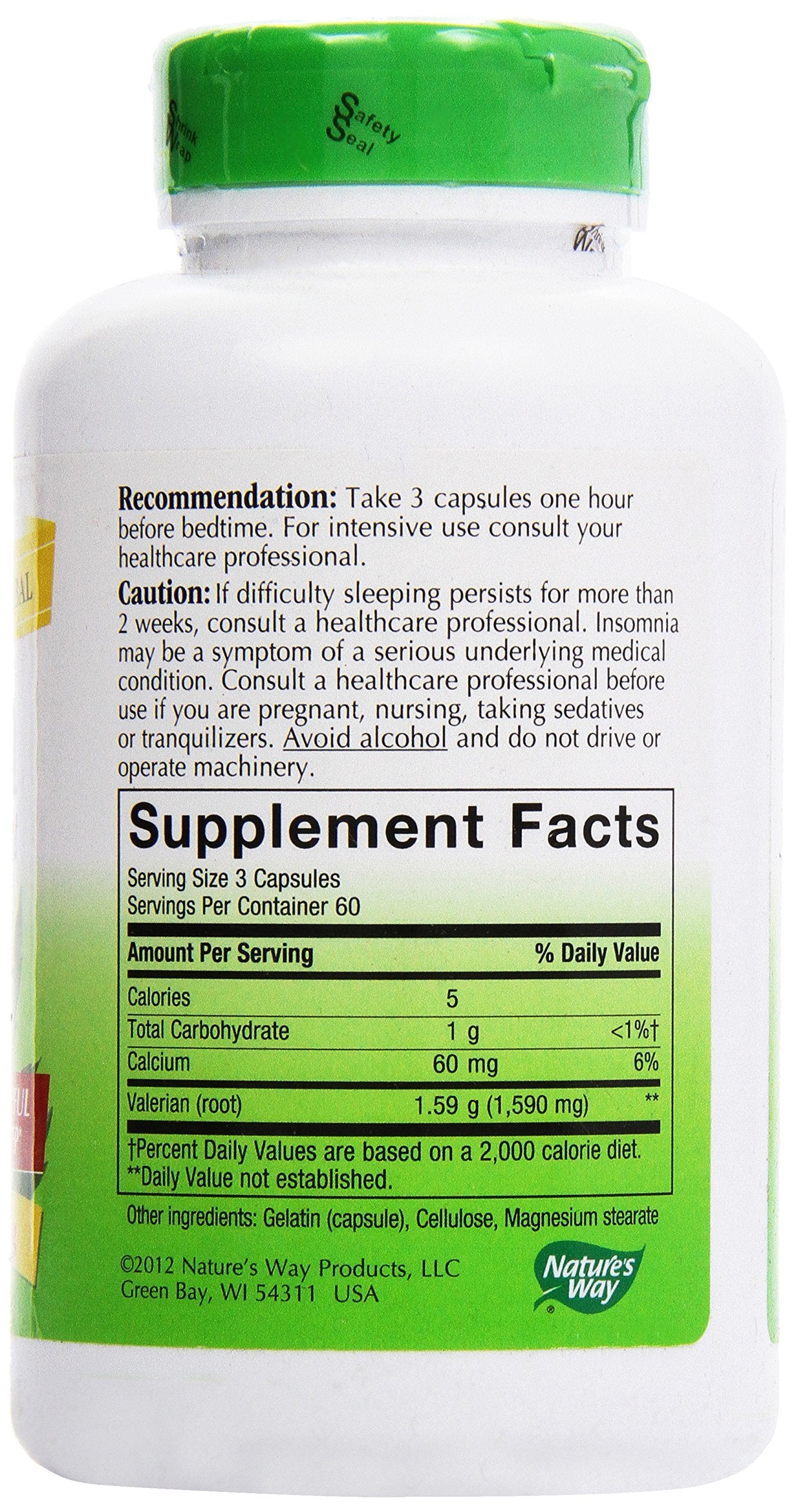 Nature's Way Valerian Root, (Gelatin) Capsules 180 ea