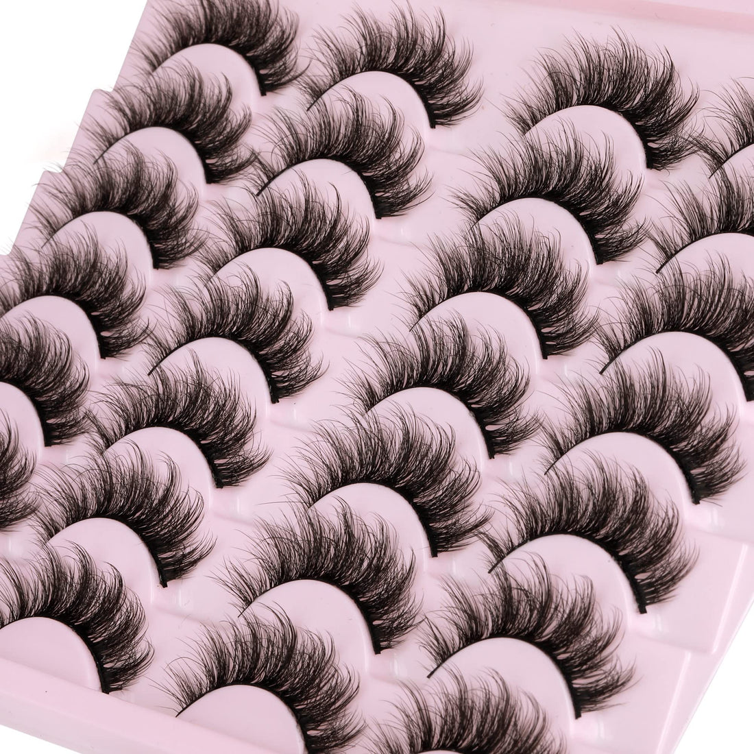 14 Pairs Wispy Mink Lashes False Eye Lashes Natural Look 5D Volume 16mm Fake Eyelashes Pack by TNFVLONEINS