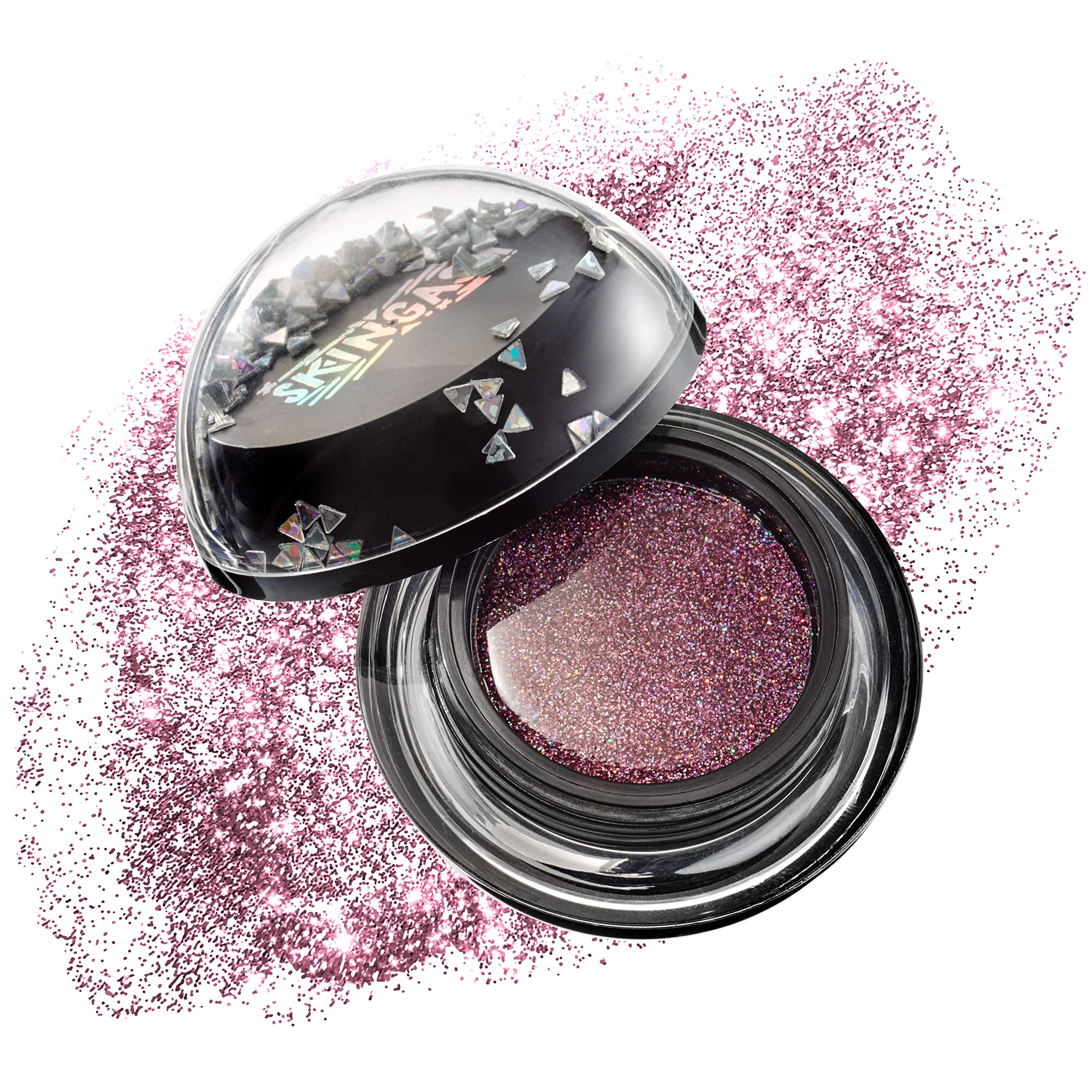 SKINGASM All Over Glitter Balm - The Sexiest Sparkle - Glitter for Your Lips, Eyes, Face, Body & Hair - Cruelty- Free- Glitter Eyeshadow - Vegan Makeup -Leave The Lights On - Holographic Shade