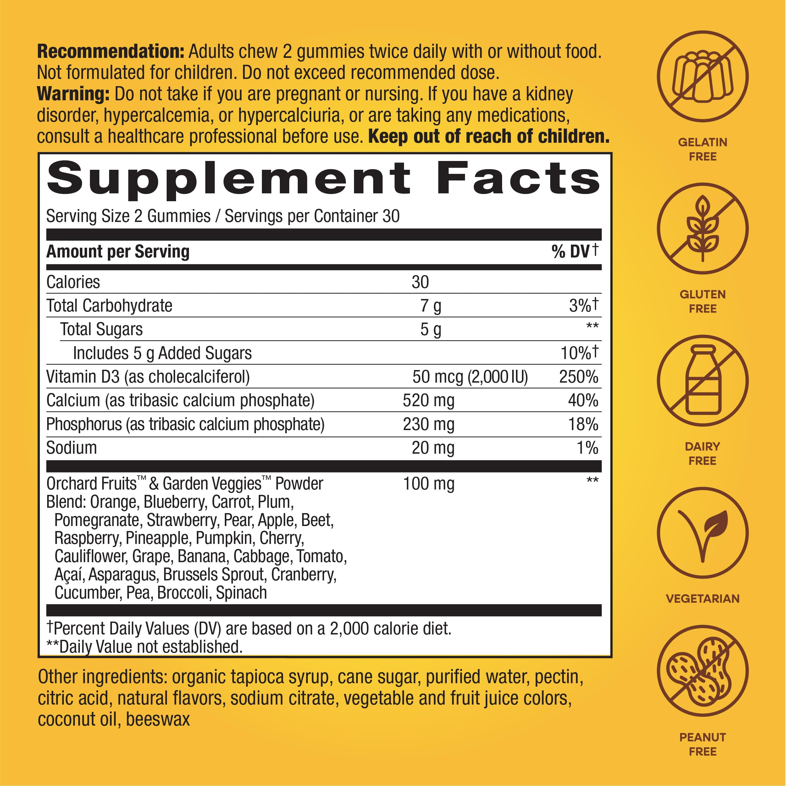 Nature's Way Alive! Daily Calcium & Vitamin D3 Gummies, Bone Support*, Immune Support*, Strawberry and Raspberry- Lemonade Flavored, 60 Gummies (Set of 3)