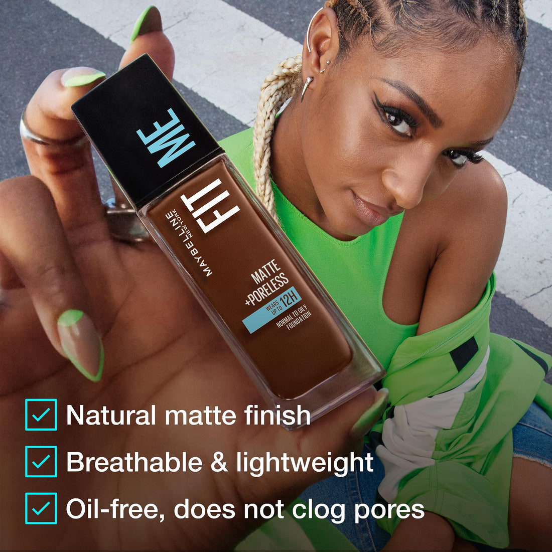Maybelline New York Fit Me Matte Plus Poreless Foundation, Nutmeg, 1 Fluid Ounce