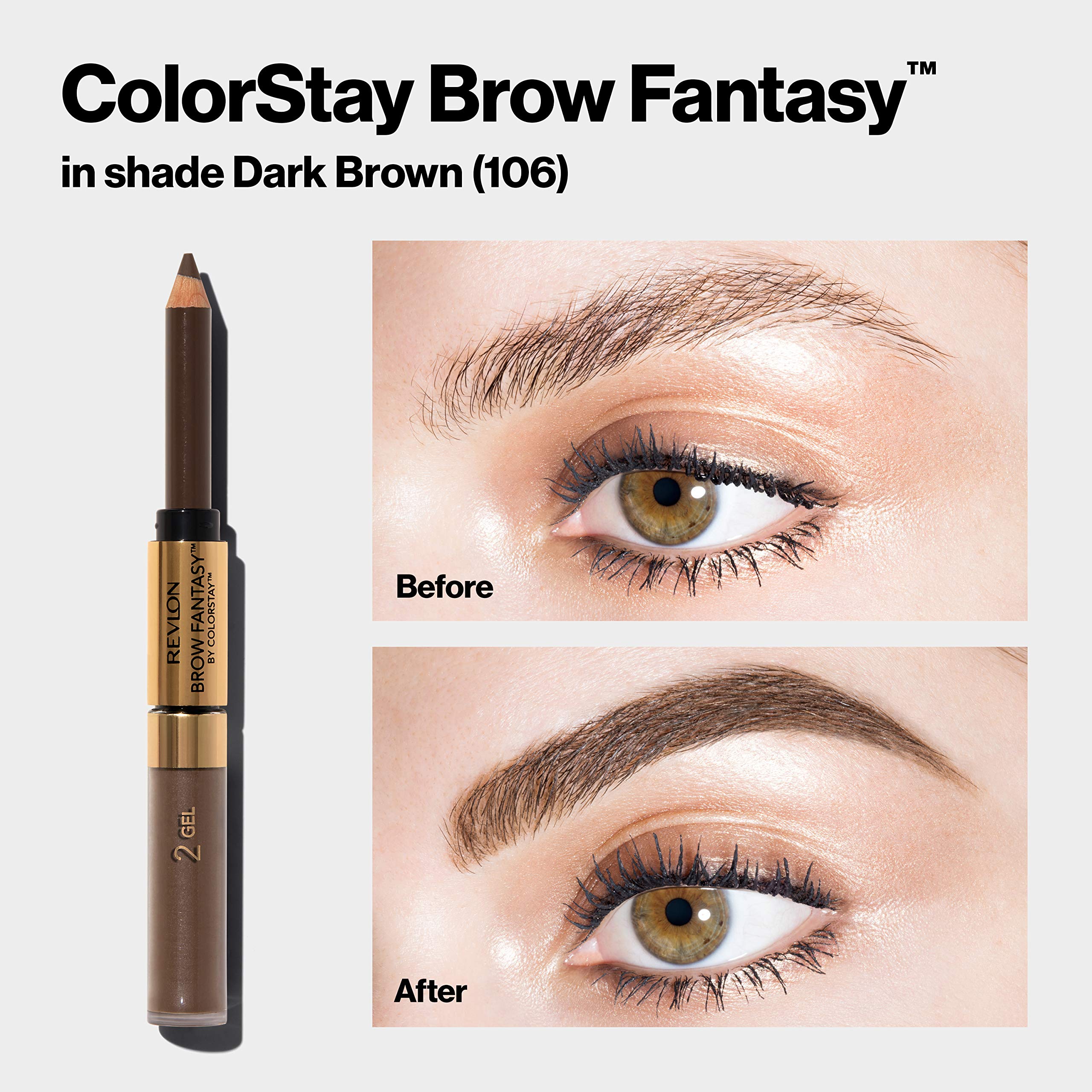 Revlon Brow Fantasy Pencil & Gel, Brunette [105] 0.11 oz
