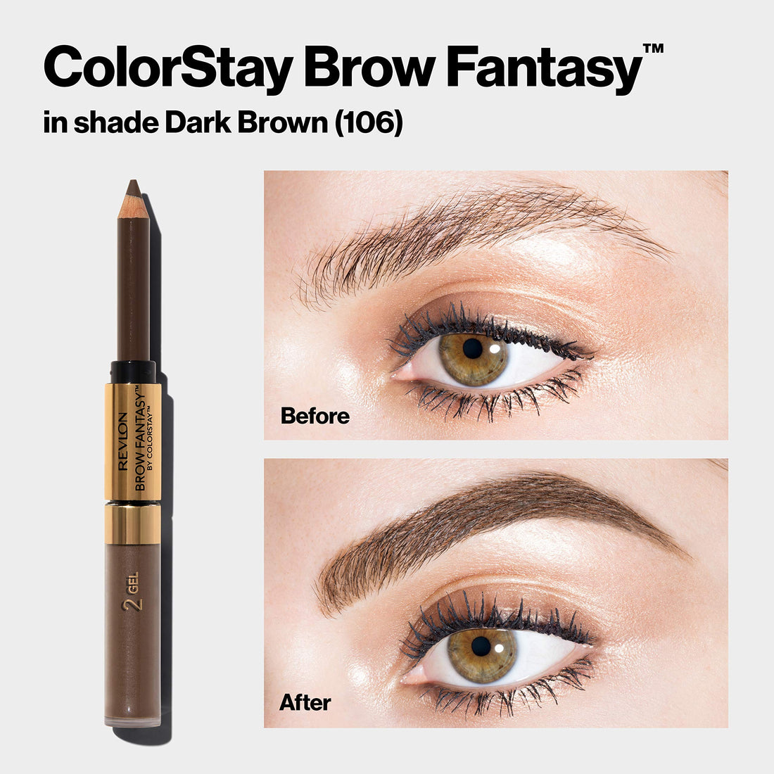 Revlon Brow Fantasy Pencil & Gel by ColorStay, Light Brown