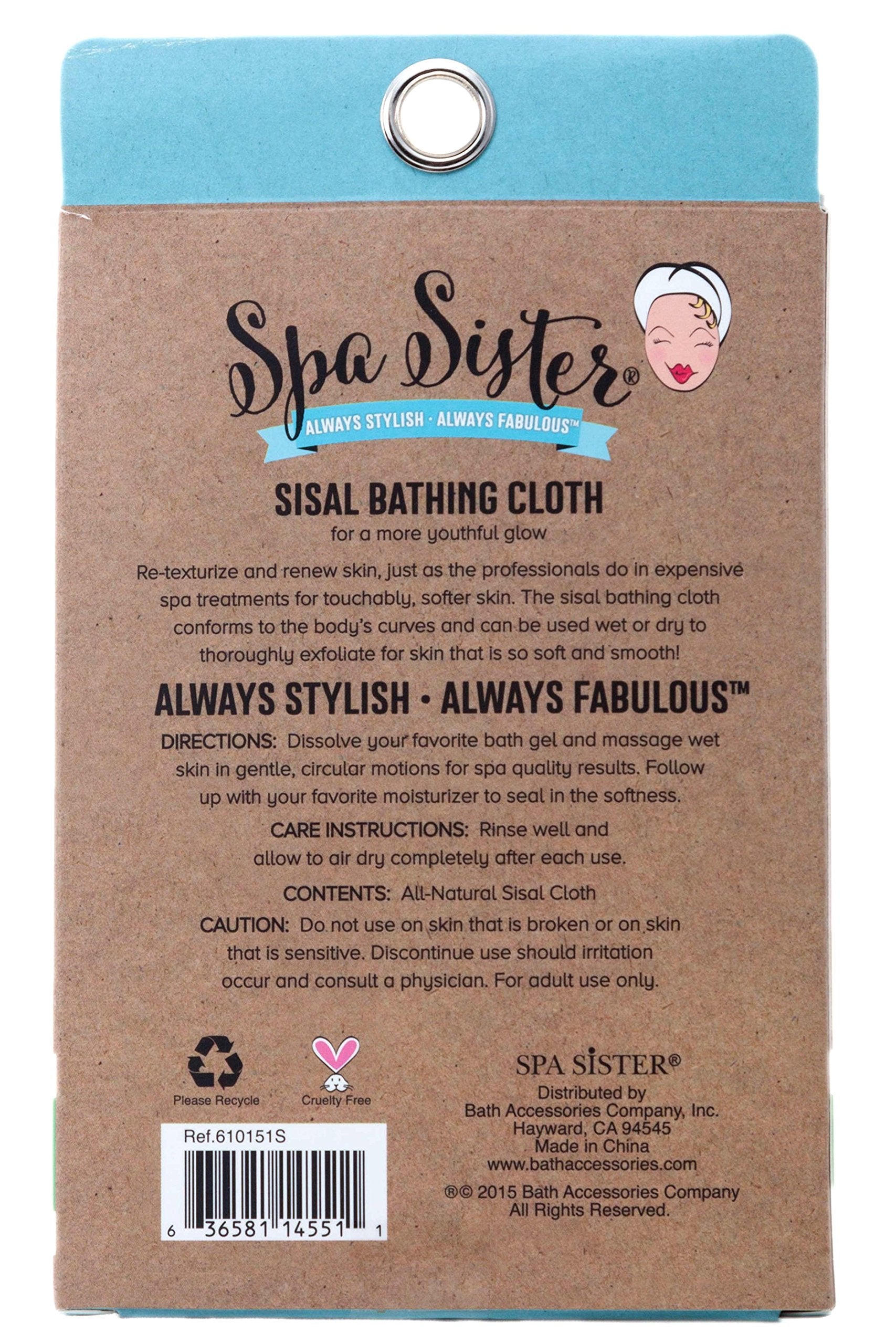 Spa Sister Naturals Sisal Bathing Cloth, 1-pack