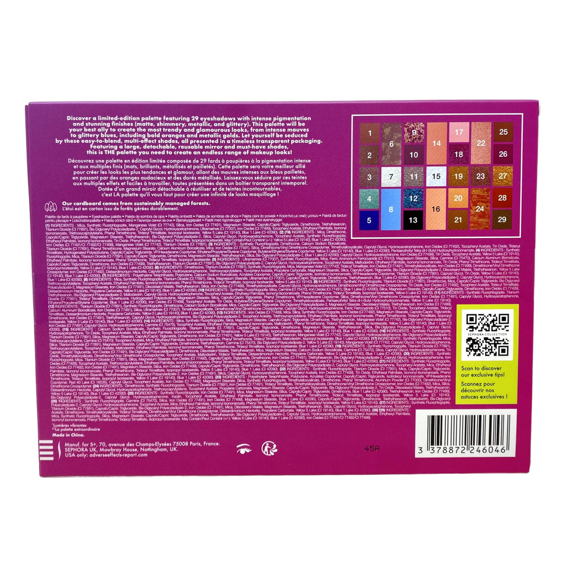 SEPHORA Favorites Limited Edition Vibrant Lights The Amazing Palette - 29 Vibrant Eyeshadow Shades