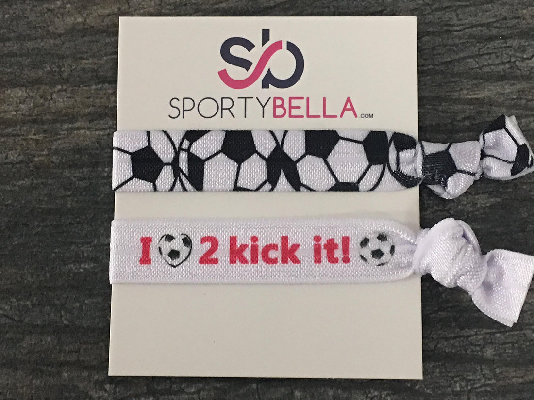 Infinity Collection Infinity Collection Soccer Hair Accessories, 5 Sets of Soccer Hair Ties, No Crease Soccer Hair Elastics Sets for Soccer Teams & Soccer Party Favors