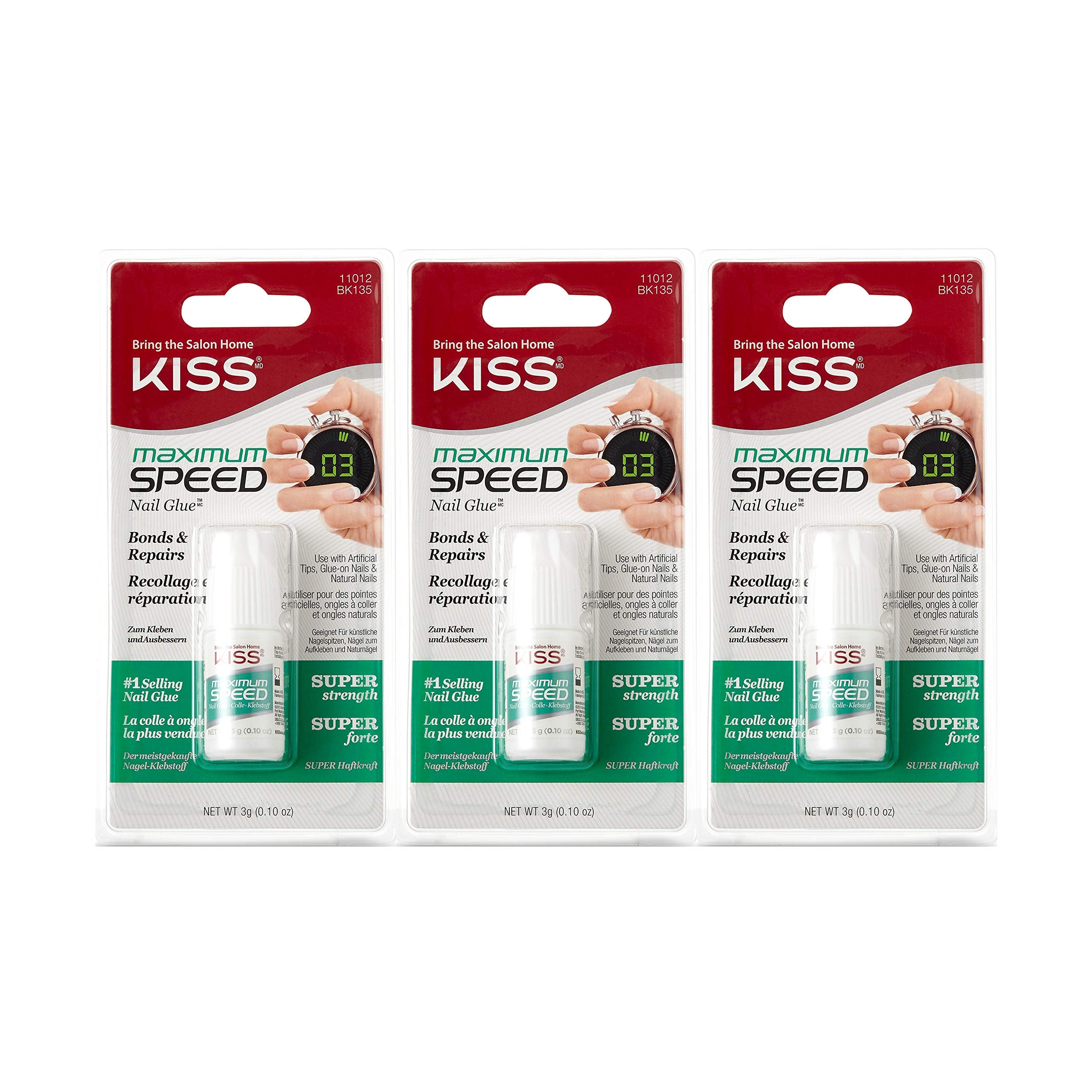Kiss Maximum Speed Nail Glue (3 Pack)