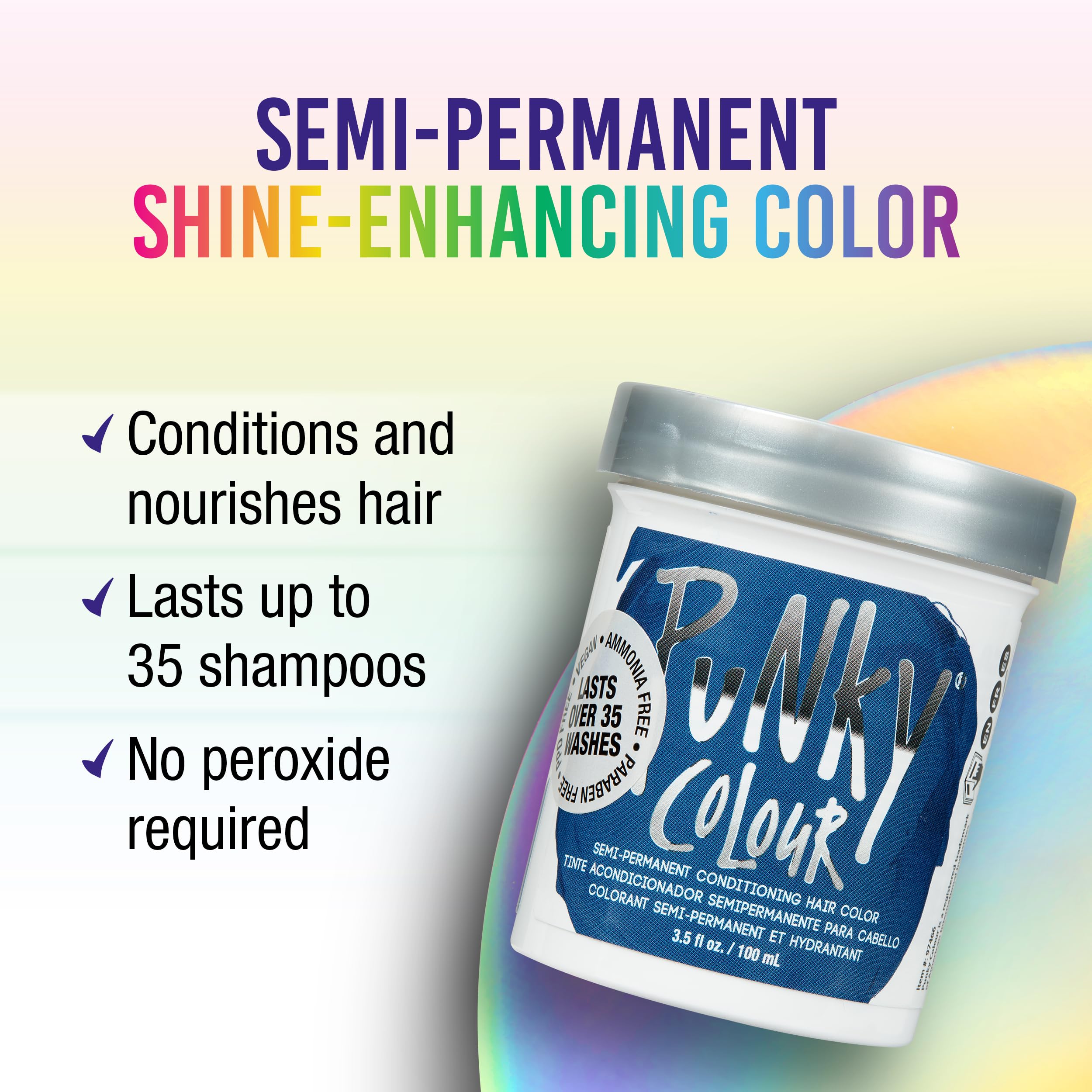 Punky Midnight Blue Semi Permanent Conditioning Hair Color, 3.5oz