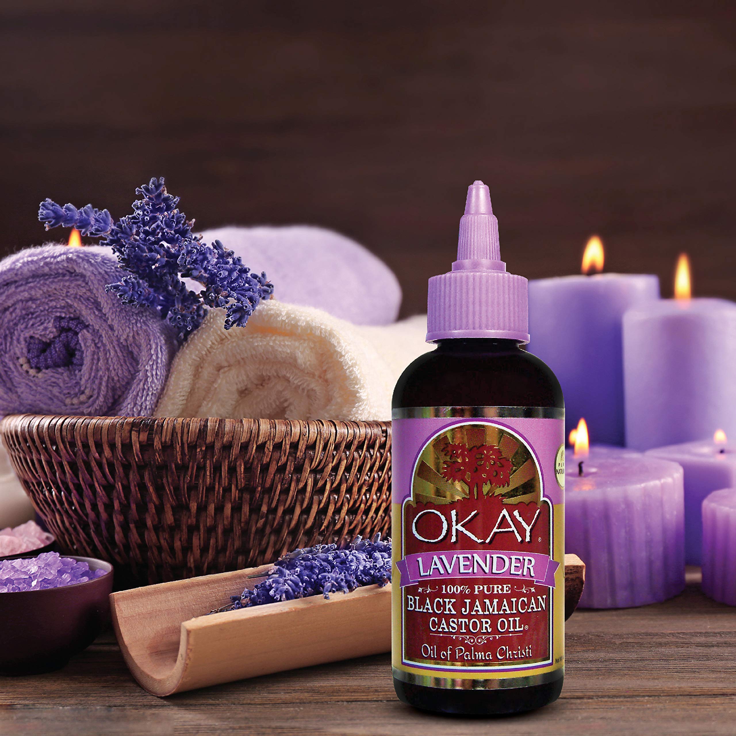 Okay Black Jamaican Castor Oil with Lavender, 4 Ounce