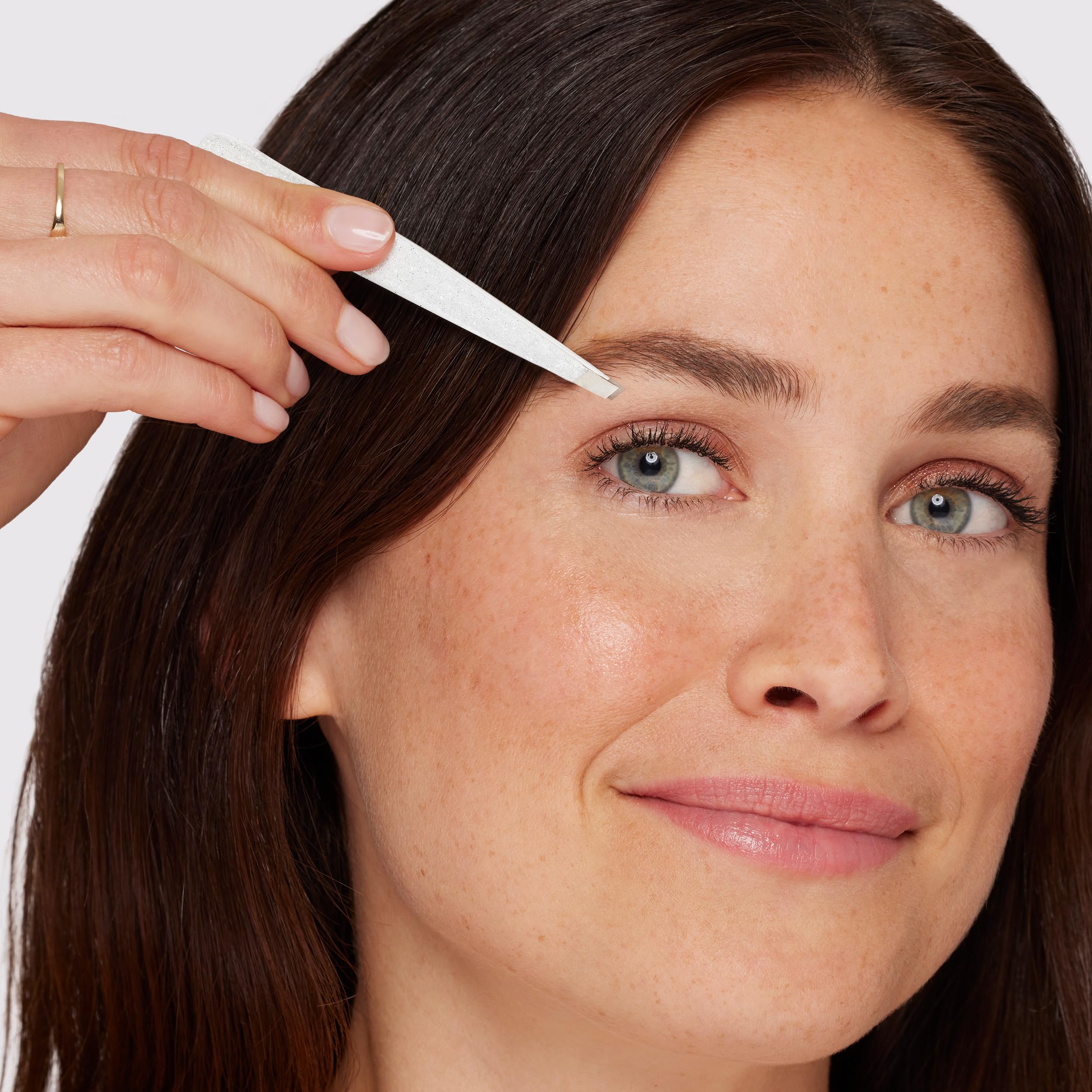 Tweezerman Amazon Exclusive Moon Dust Slant Tweezer, Silver