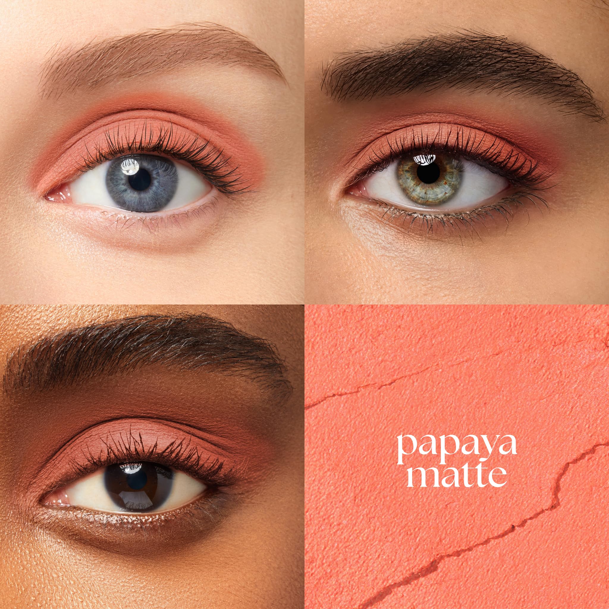 Julep Eyeshadow 101 Cream-to-Powder Waterproof Shadow Stick – Papaya Matte – Long-Lasting, Crease-Proof, Soft Peachy-Orange Matte Cream Eyeshadow with Built-in Smudger