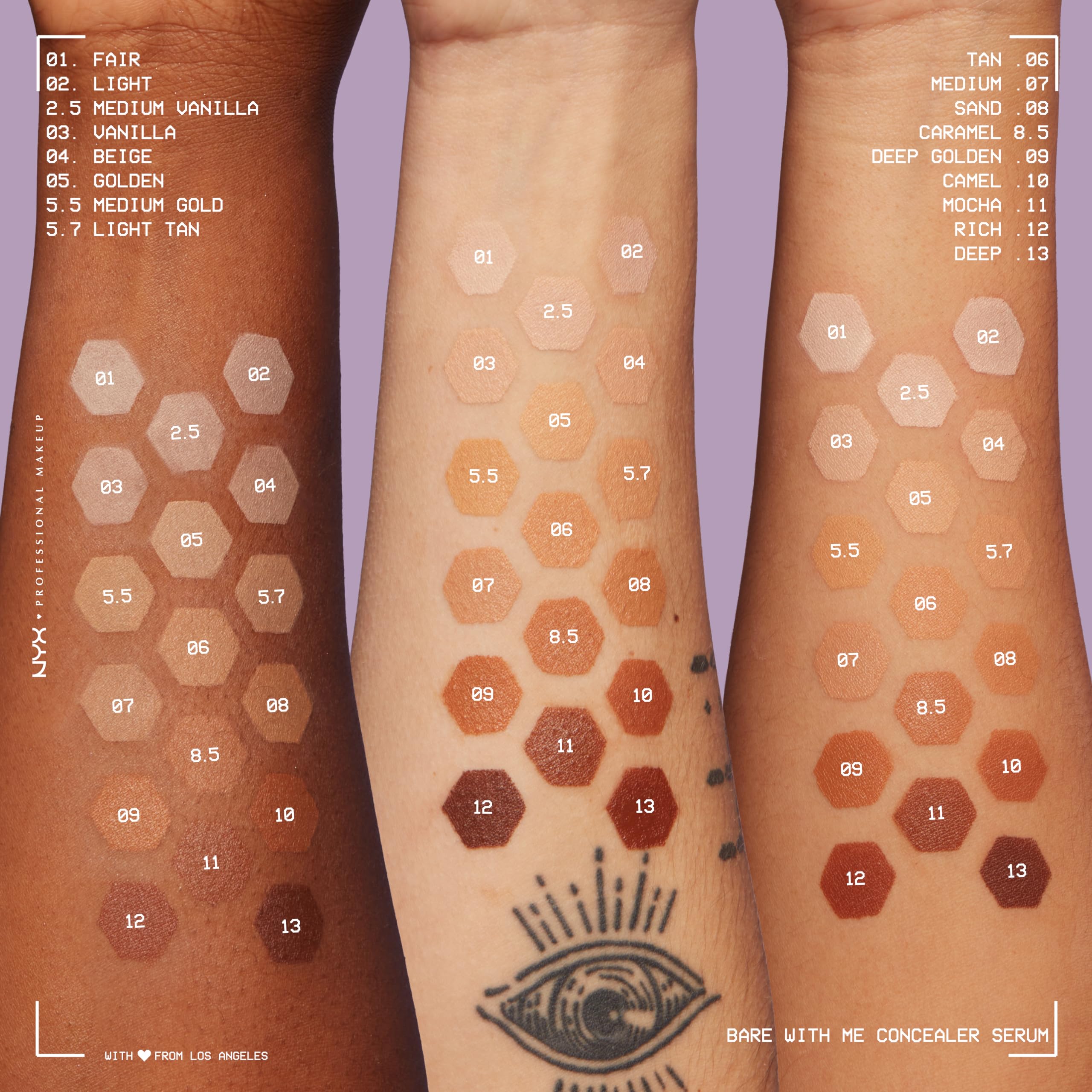 NYX PROFESSIONAL MAKEUP Bare With Me Concealer Serum, Up To 24Hr Hydration - Deep