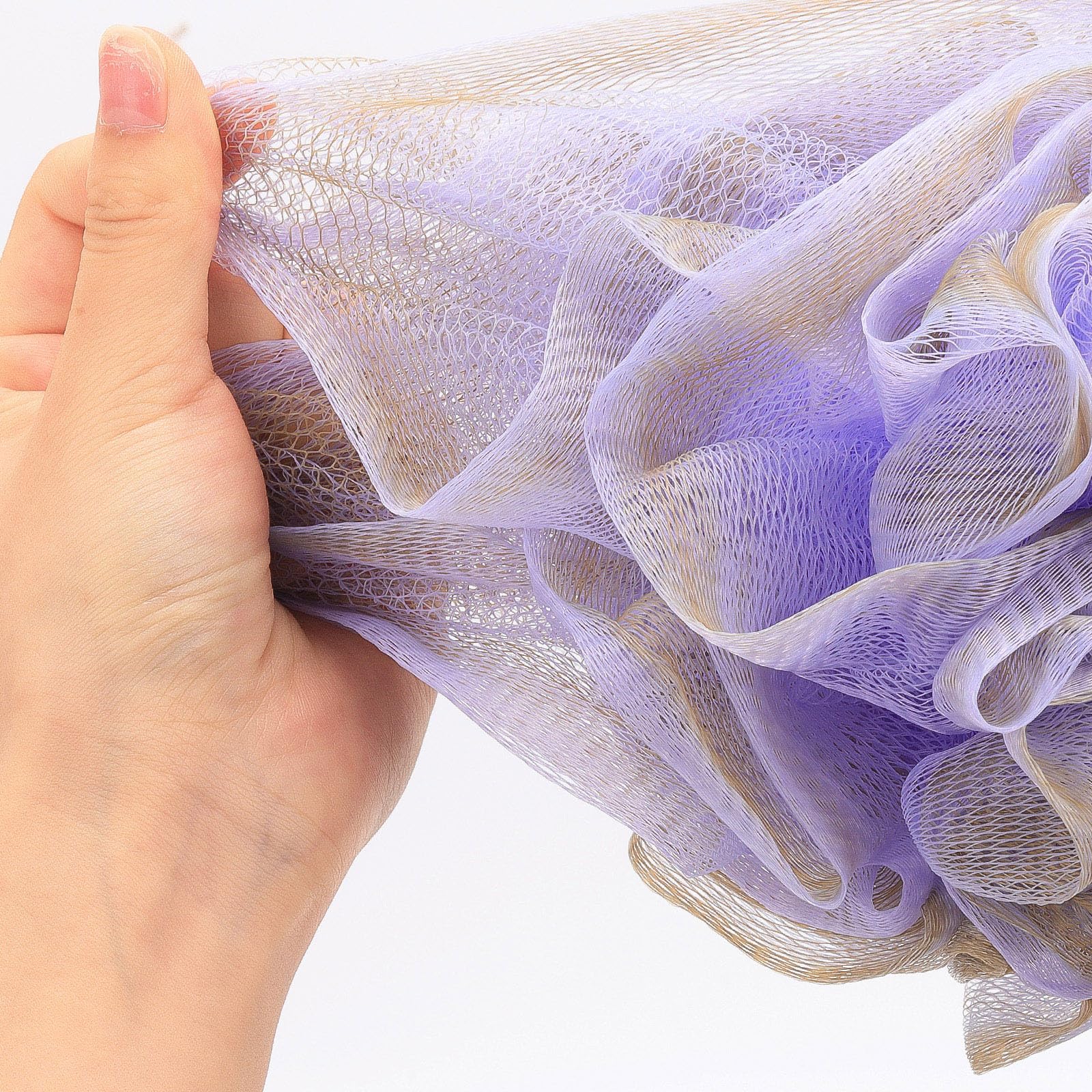 Tbestmax 4 Pack Bath Sponge Pouf Shower Loofah Body Scrubber Exfoliator, 60g/Piece - 4 Colors