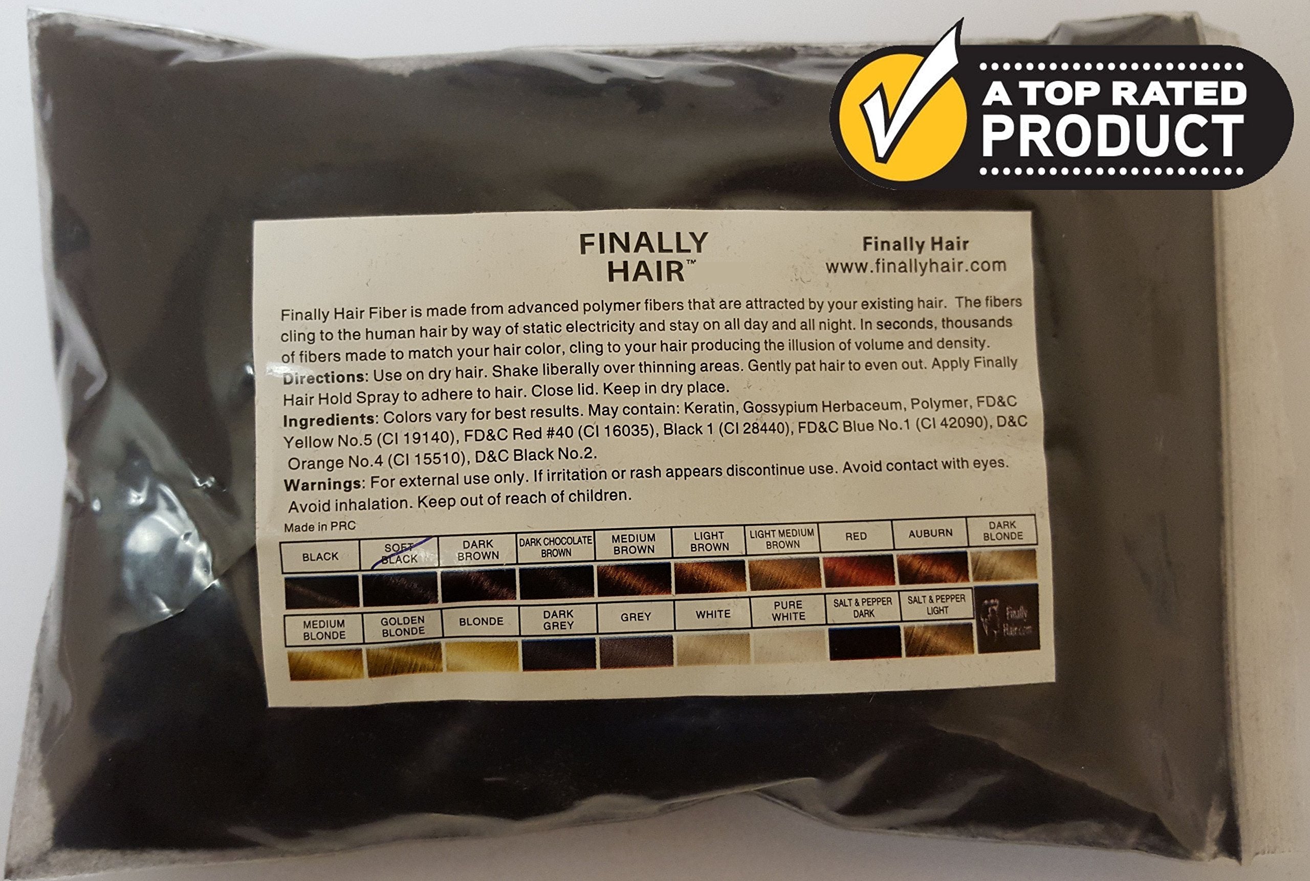 Finally Hair Fiber Refill 100 Grams Soft Black Hair Loss Concealing by Finally Hair (Soft Black)