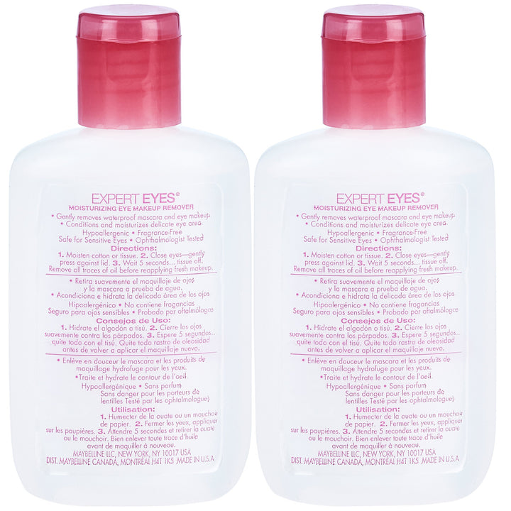 Maybelline New York Expert Eyes Moisturizing Eye Makeup Remover, 2 Count