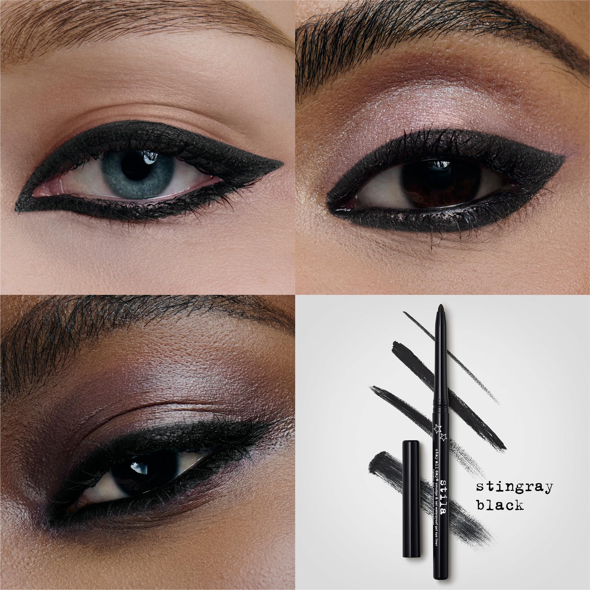 stila Stay All Day® Smudge & Set Waterproof Gel Eye Liner | Waterline-Safe, Long-Lasting Color Wear, Smooth Glide Eyeliner Pencil or Eyeshadow | Stingray Black