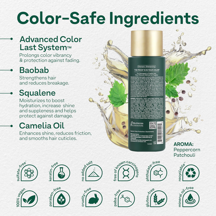 Colorproof Baobab Recovery Shampoo 8.5 Fl. Oz. Sulfate Free Shampoo, Strengthening Shampoo for Color Treated Hair w/Peppercorn Patchouli Scent