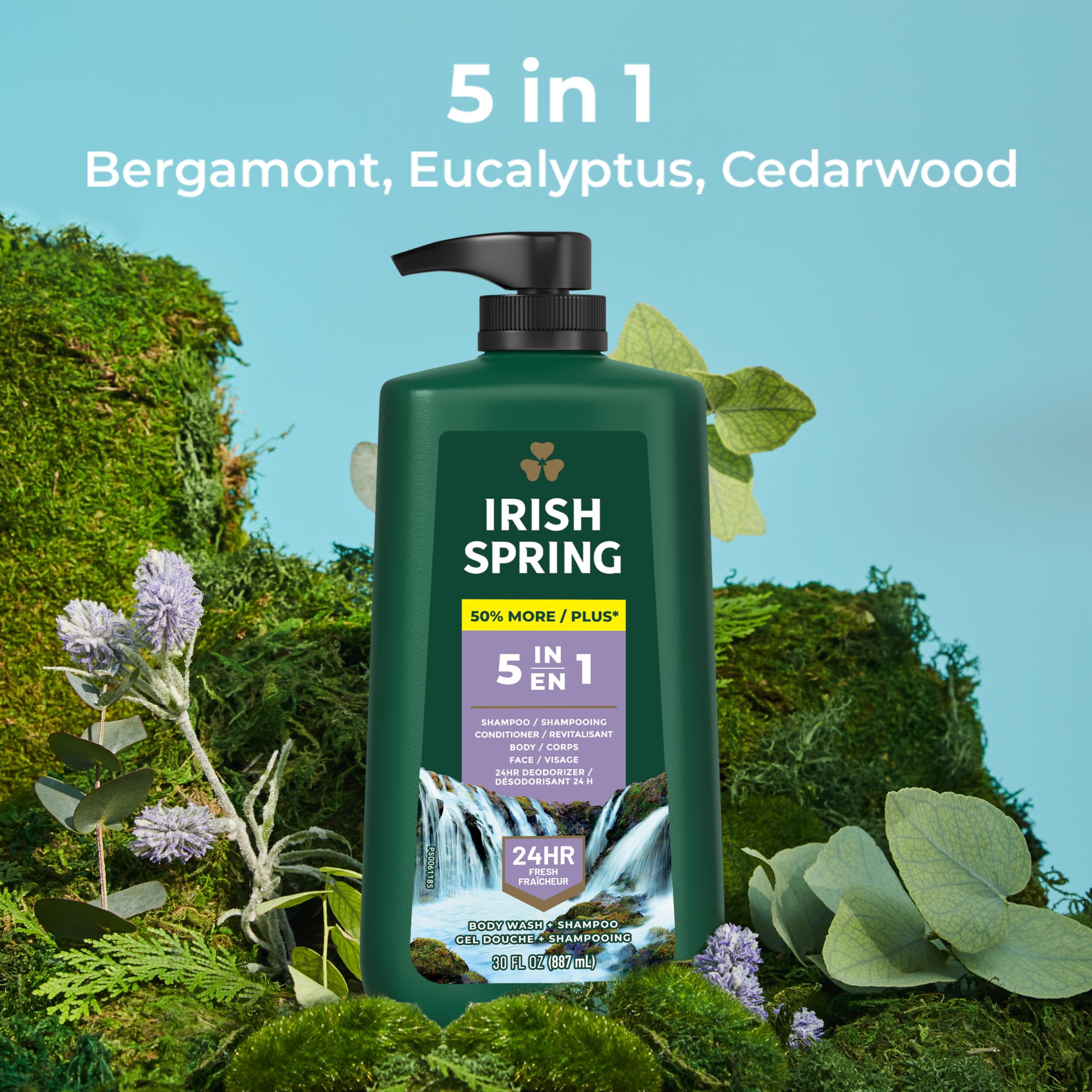 Irish Spring 5-in-1 Body Wash for Men, 30 Oz Pump