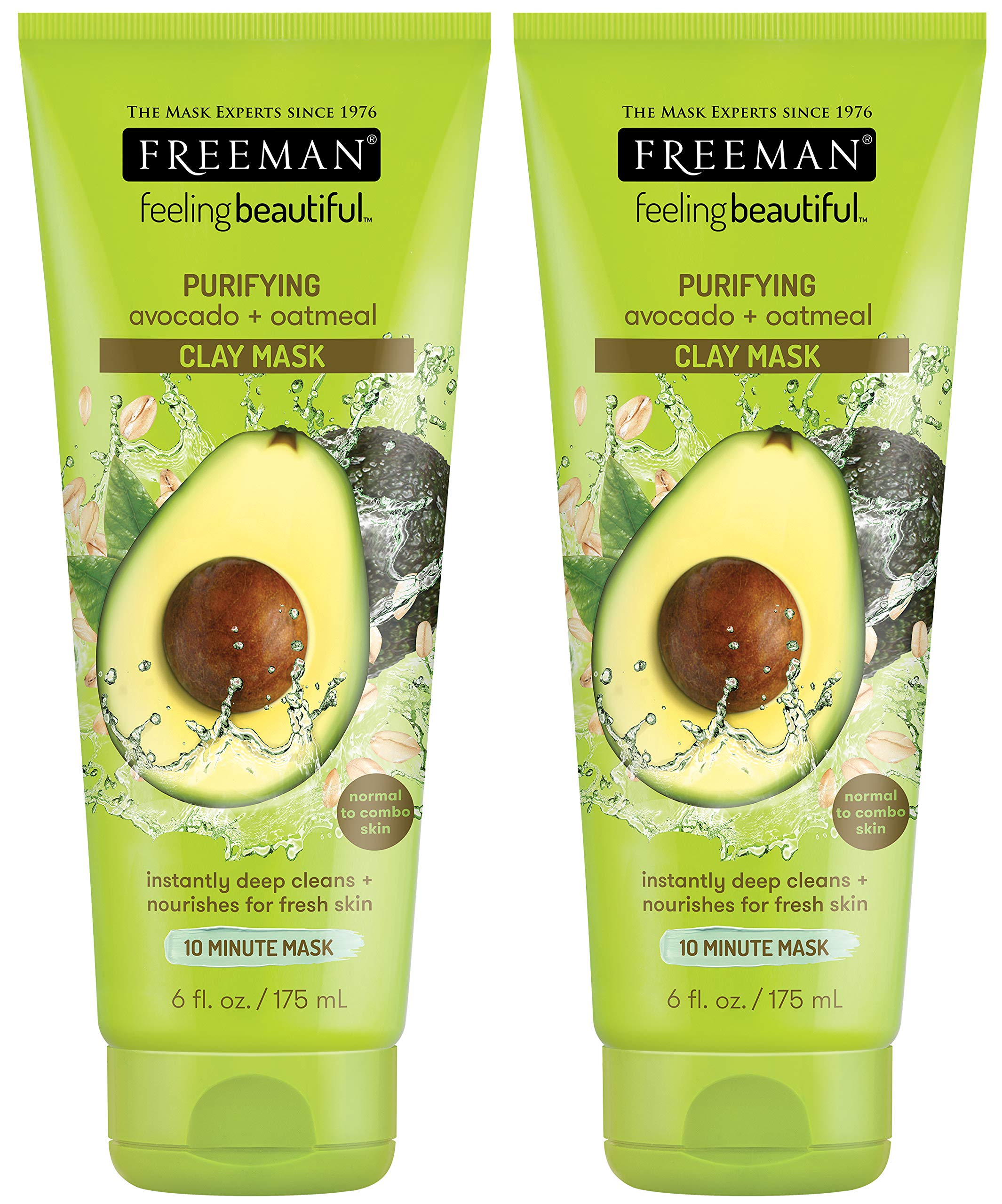 Freeman Freeman Facial Clay Mask Feeling Beautiful Avocado & Oatmeal 6Oz(Pack Of 2)