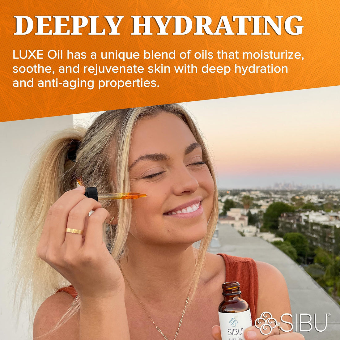 Face Oil Hydrating Organic Topical Skin Serum. Contains Vitamins E, A and C, Rosehip, Argan, Sea.