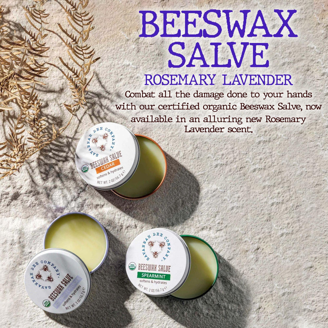 Savannah Bee Company Original Beeswax Salve - Deep Moisturizer Hand Salve