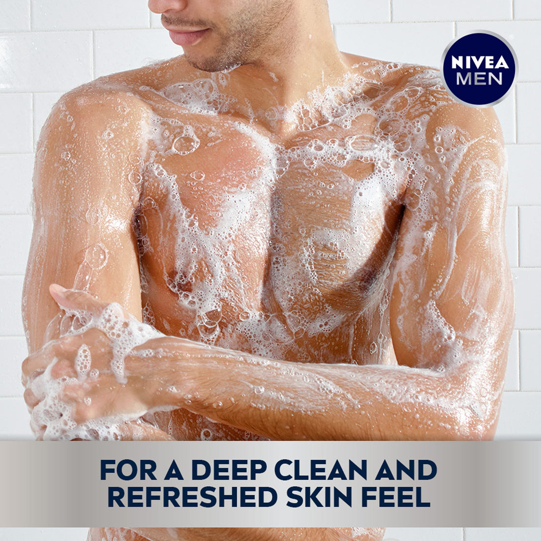 NIVEA Men DEEP Active Clean Body Wash - 8-hour Fresh Scent with Natural Charcoal - 16.9 fl. oz. Bottle (Pack of 3)