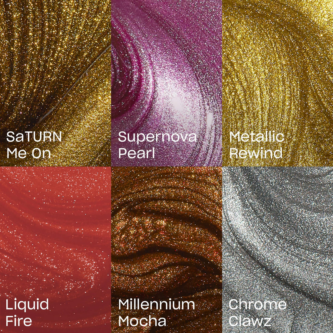 OPI GelColor 6PC Add-on Kit #2 | Opaque Bright Multi-Color Metallic Gel Nail Polish Gift Set | Metallic Mega Mix Collection