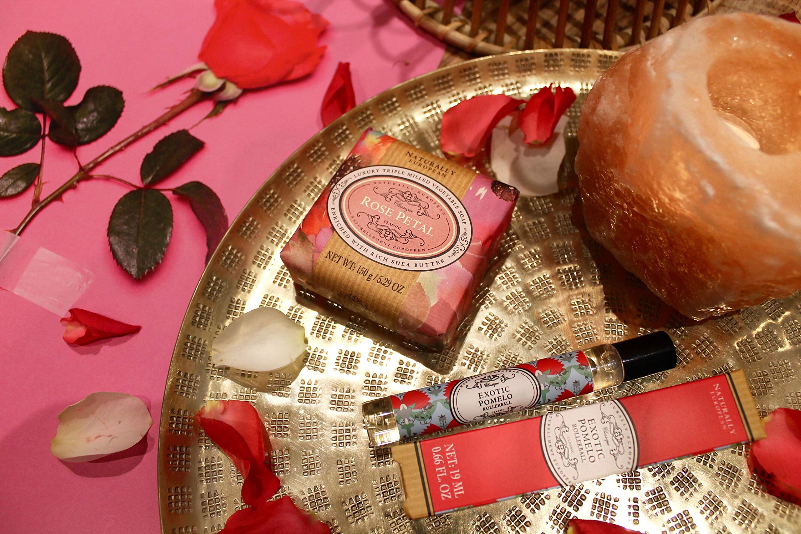 The Somerset Toiletry Company Limited Naturally European Rose Petal Wrapped Luxurious Triple Milled Vegetable Soap Bar 150G