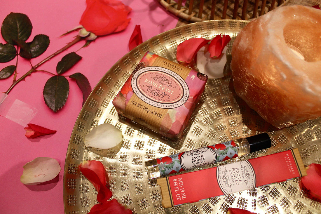 The Somerset Toiletry Company Limited Naturally European Rose Petal Wrapped Luxurious Triple Milled Vegetable Soap Bar 150G