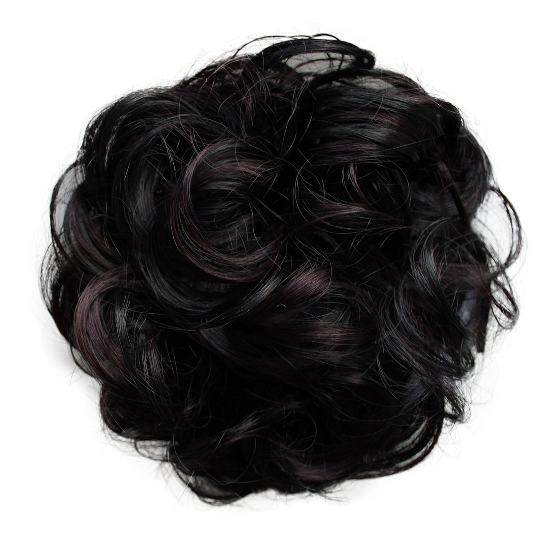 dark brown mix 1H850 : PRETTYSHOP Scrunchy Scrunchie Bun Updo Hairpiece Hair Ribbon Ponytail Extensions Curly Diverse Colors (black mix dark red 1H850)