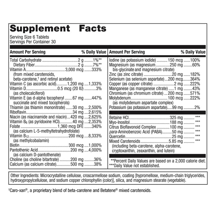 Metagenics Multigenics Multivitamin - Fast Release Multivitamin - Everyday Dietary Supplements - with Quercetin, Beta-Carotene & More - Non-GMO - Gluten-Free - 180 Tablets