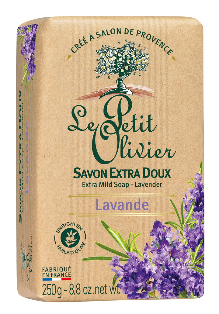 Senteurs Le Petit Olivier Extra Mild Lavender 8.8 Oz. Single Soap Bar From France