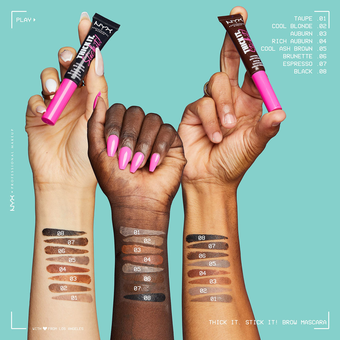 NYX PROFESSIONAL MAKEUP Thick It Stick It Thickening Brow Mascara, Eyebrow Gel - Taupe