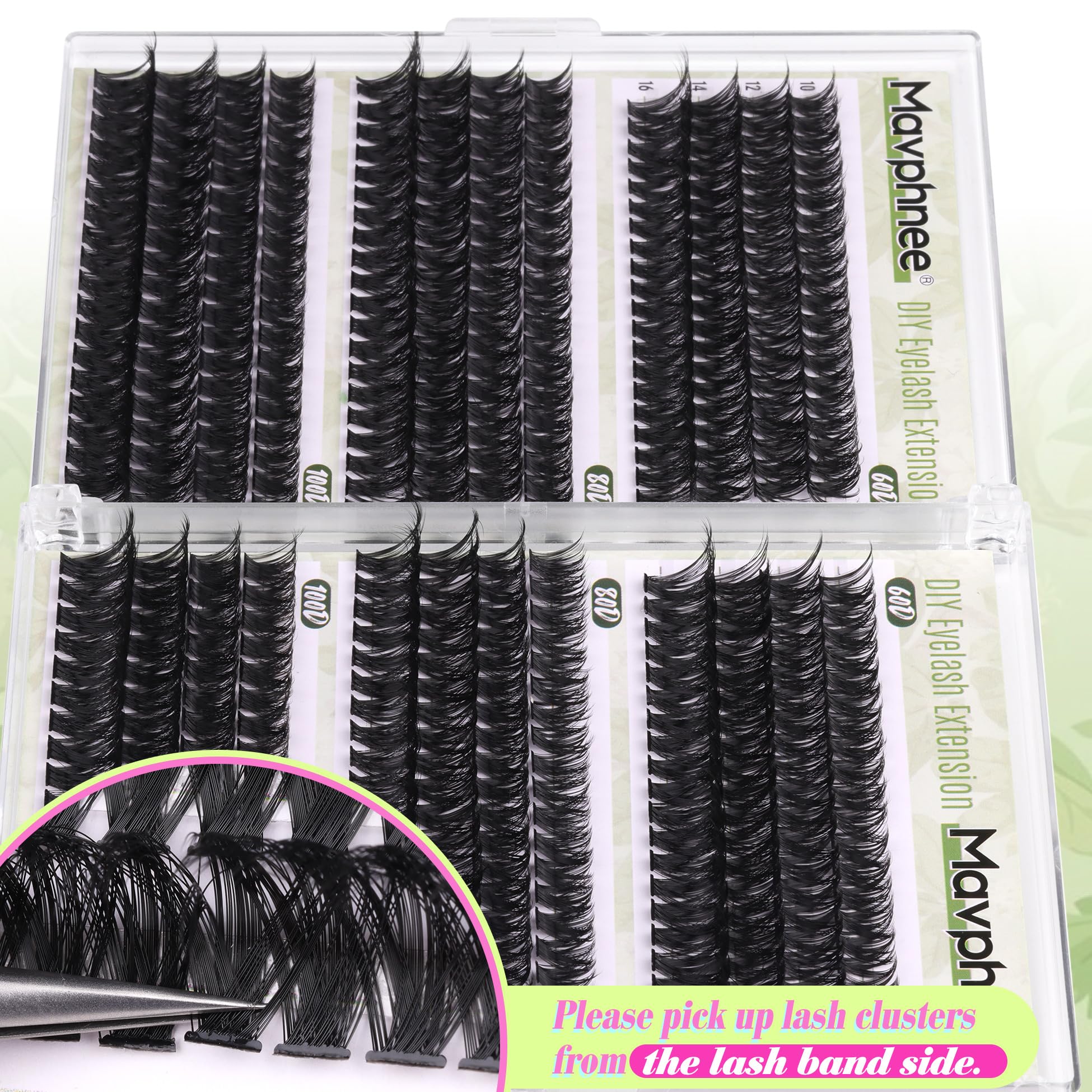 D-Curly Cluster Eyelash Extensions 480Pcs Volume Lash Extensions DIY Eyelash Extensions for Beginners Wispy Eyelash Clusters Natural Full Thick Individual Lashes Clusters (60D 80D 100D Mixed, 10-16MM)